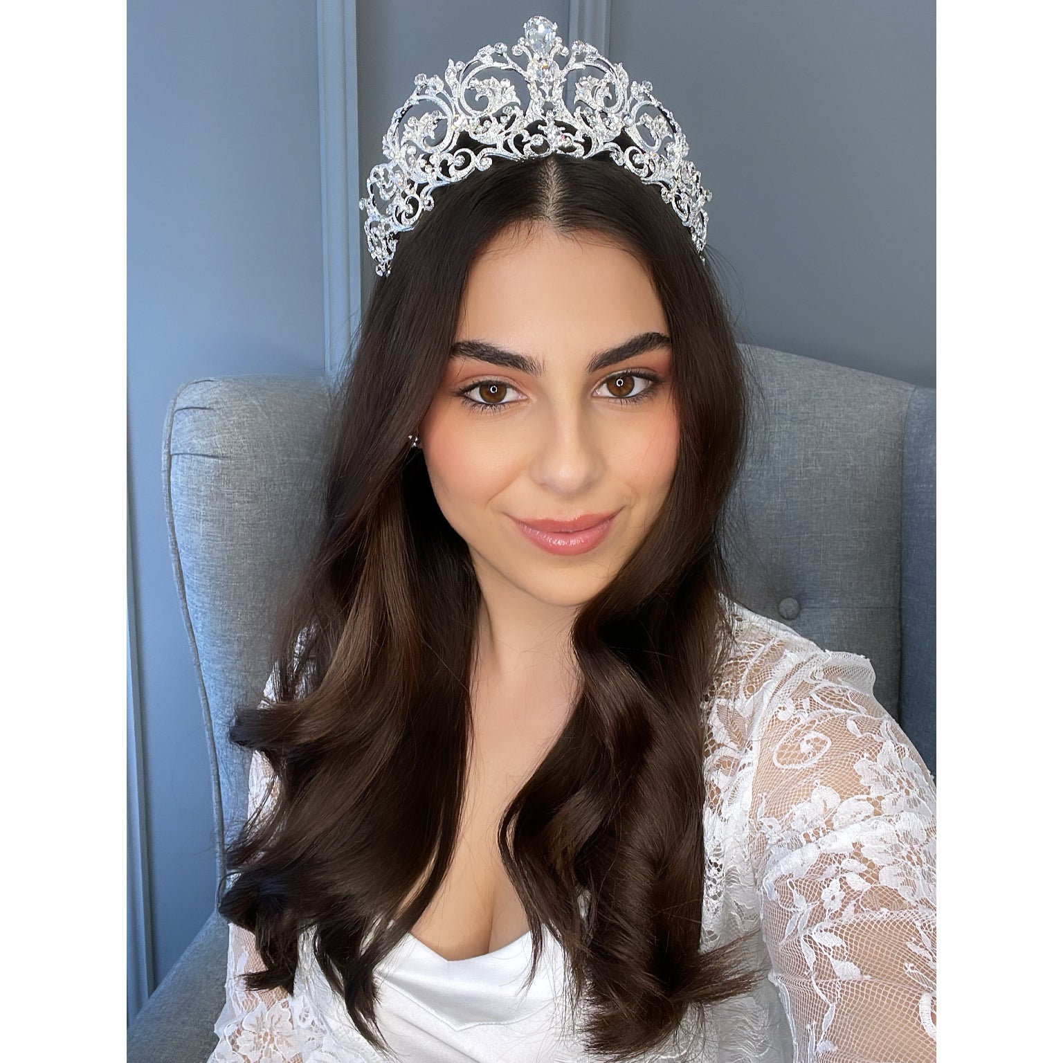 Lardine Crystal Bridal Crown Hair Accessories - Tiara & Crown