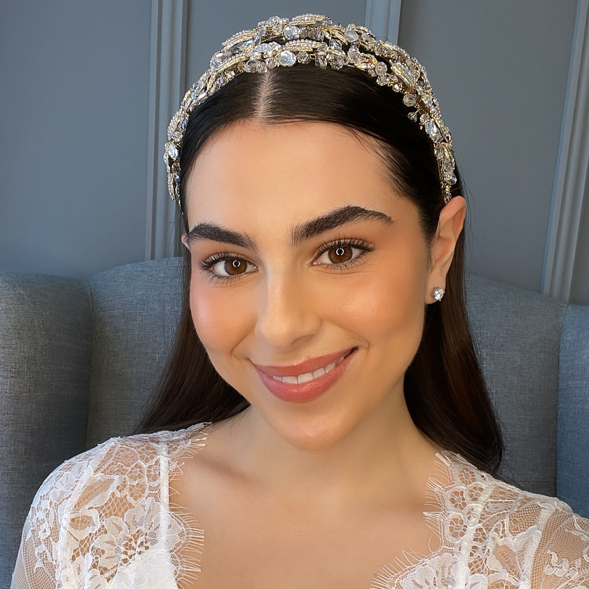 Azaria Double Bridal Headband Hair Accessories - Headbands,Tiara