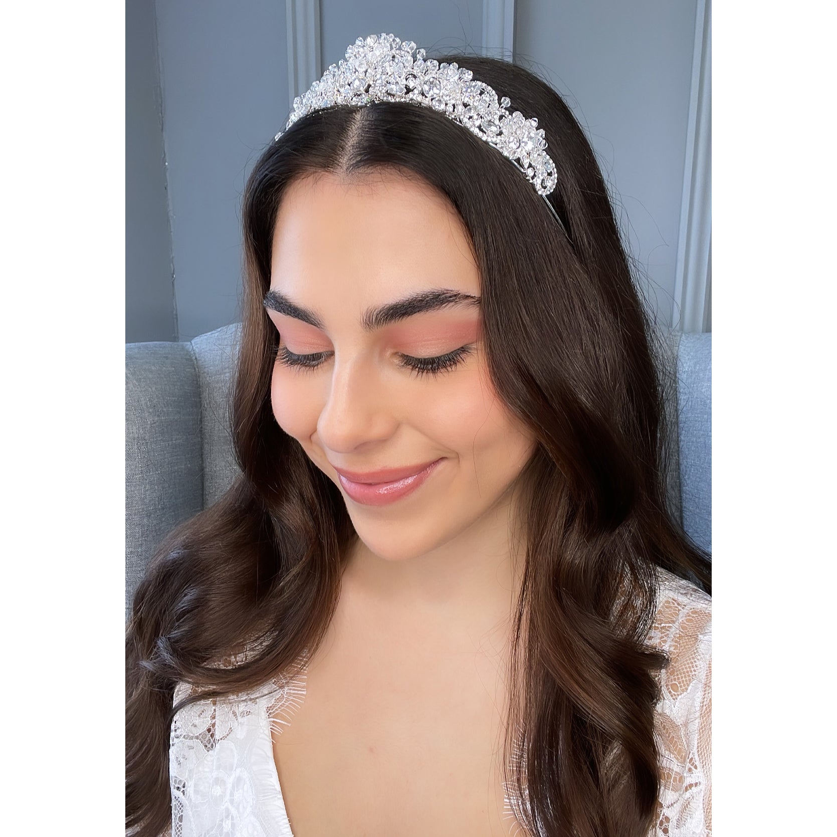 Maxine Bridal Crown Hair Accessories - Tiara & Crown  Silver  