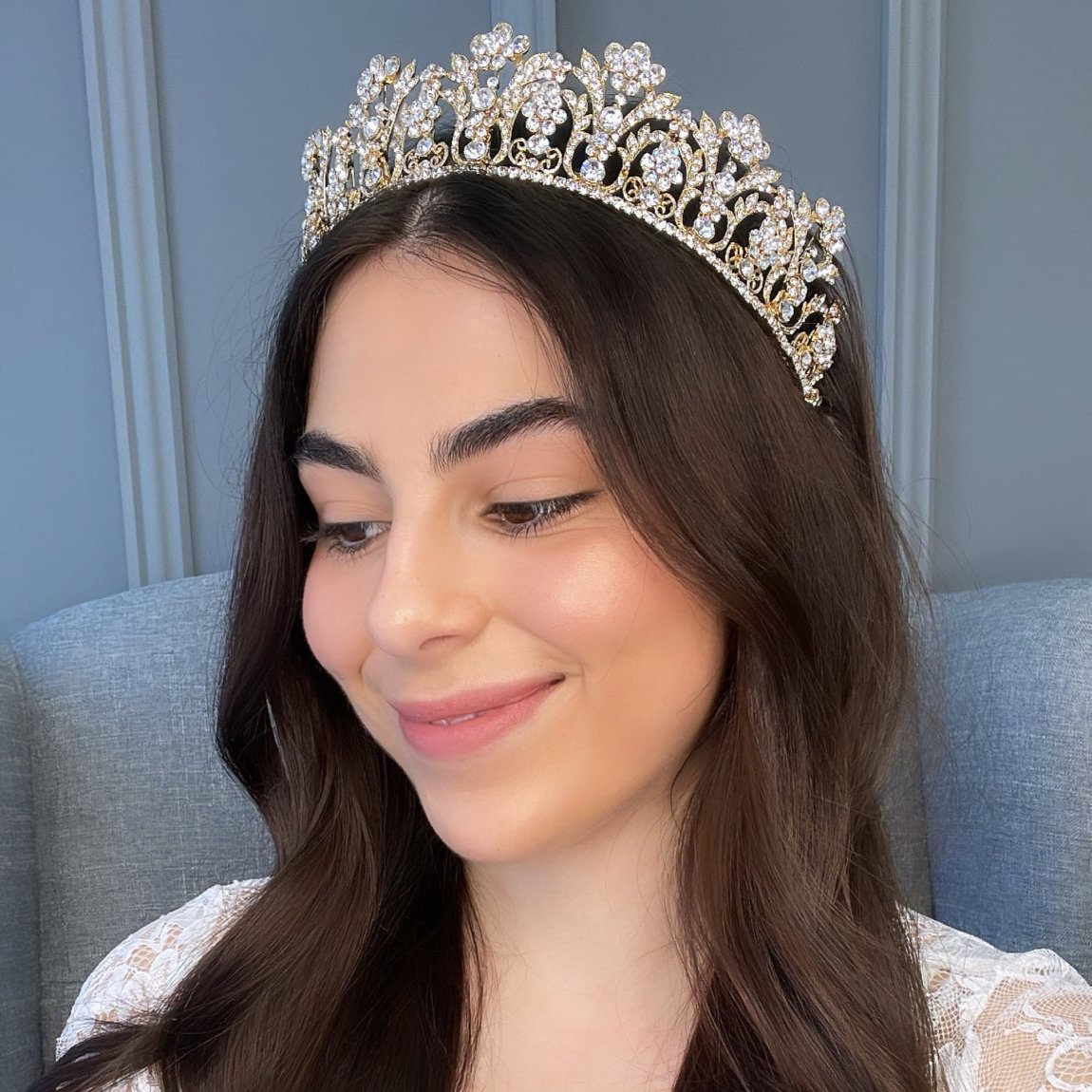 Talisa Crystal Bridal Crown Hair Accessories - Tiara &amp; Crown