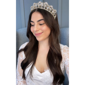 Talisa Bridal Crown Hair Accessories - Tiara & Crown  Gold  