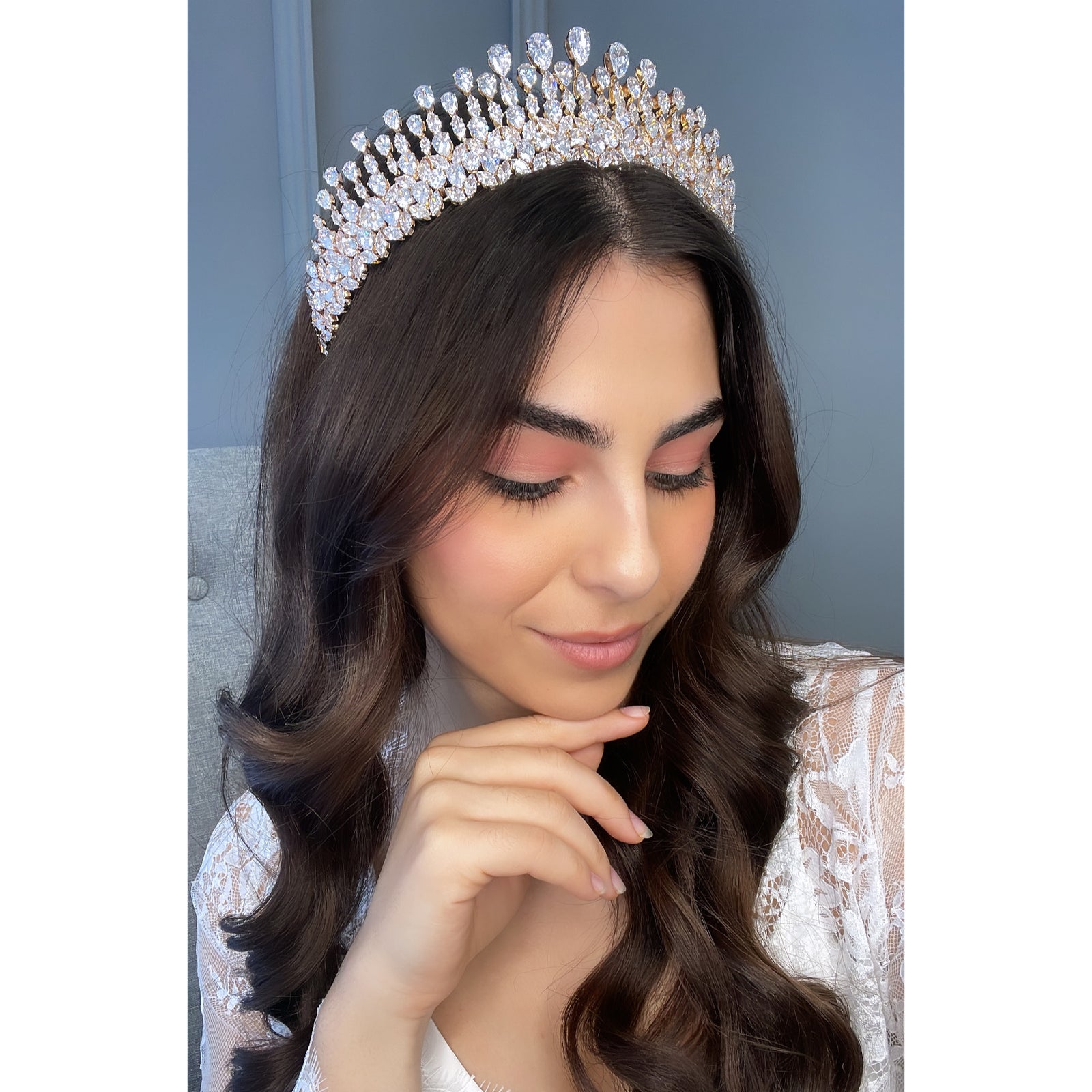 Piper Crystal Bridal Crown Hair Accessories - Tiara & Crown