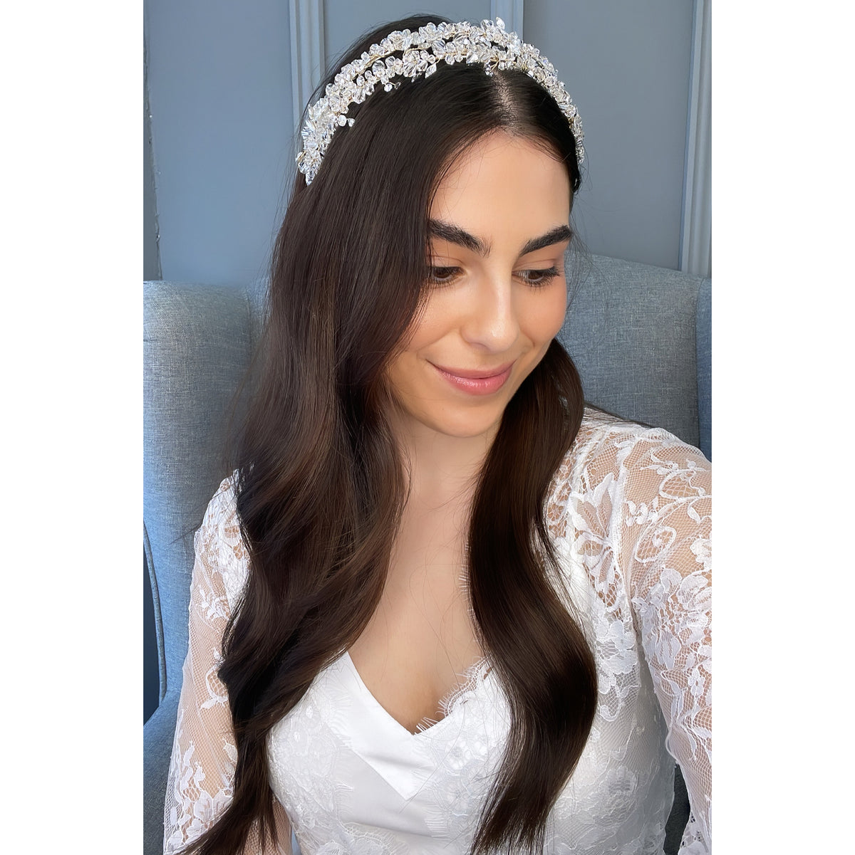 Imogen Luxe Double Bridal Headband (Joined Structure) - Roman & French