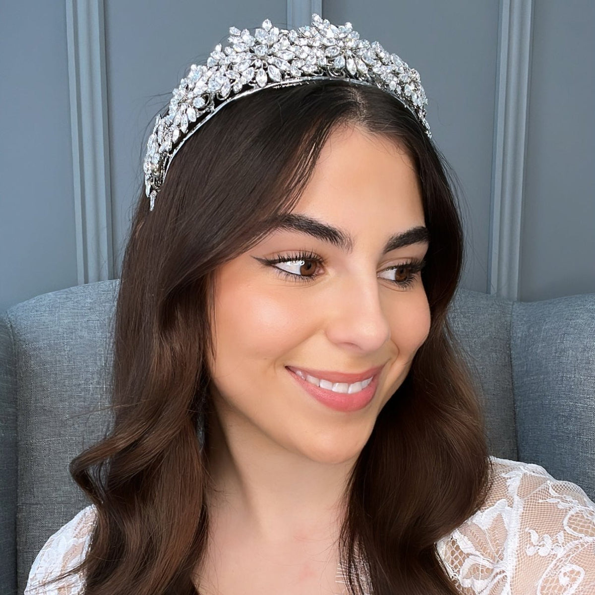 Jasmine Crystal Bridal Tiara Hair Accessories - Tiara &amp; Crown