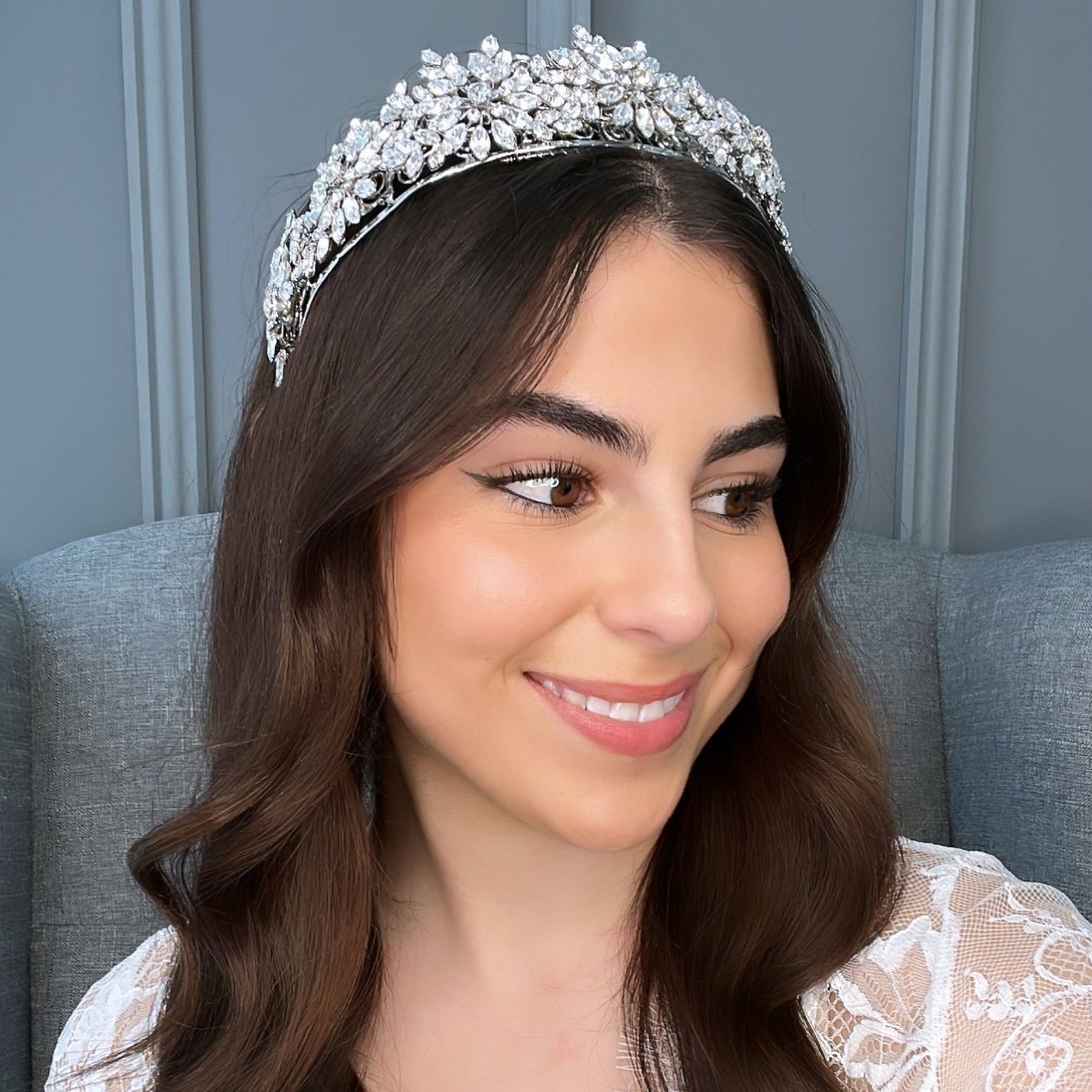 Jasmine Crystal Bridal Tiara Hair Accessories - Tiara & Crown
