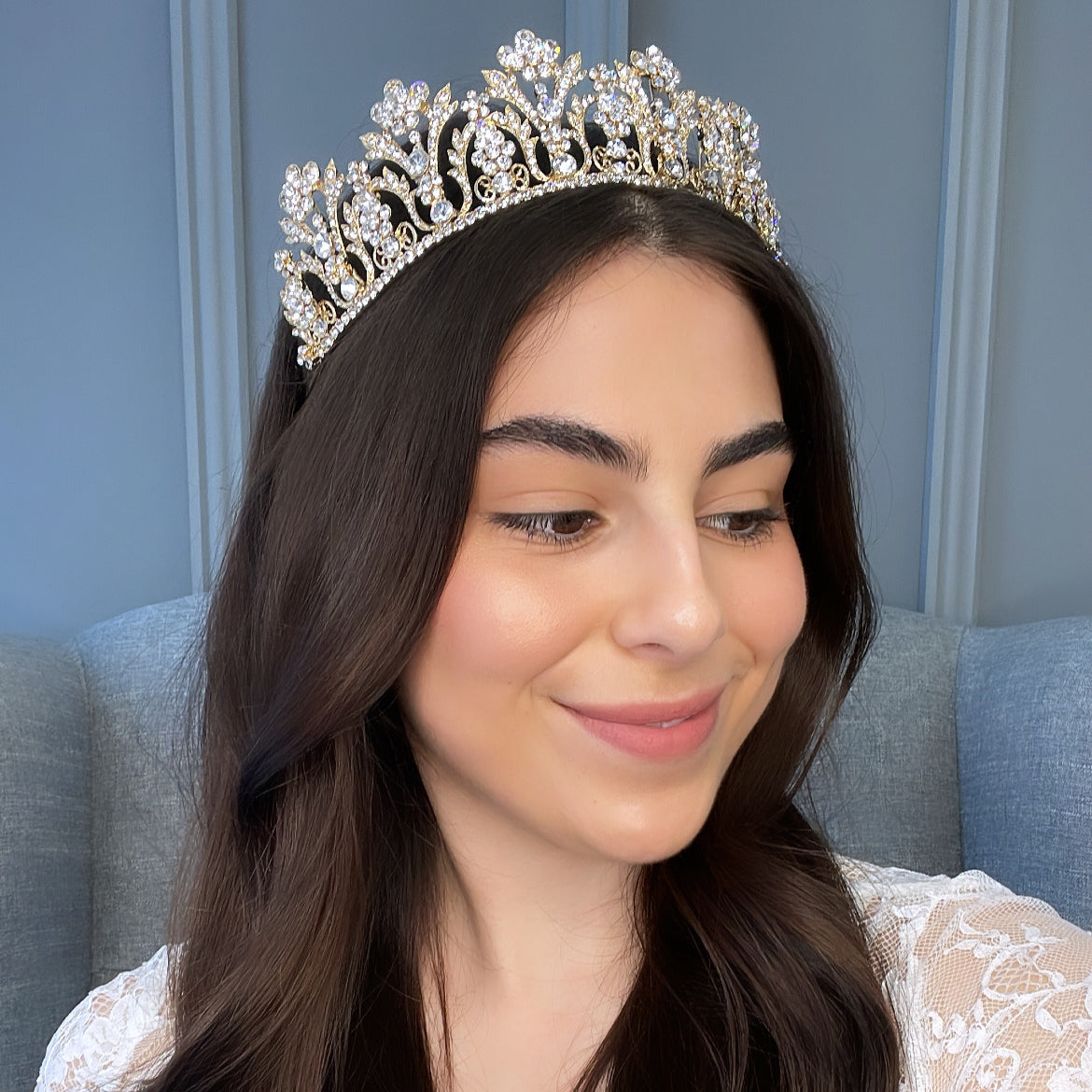 Talisa Crystal Bridal Crown Hair Accessories - Tiara &amp; Crown
