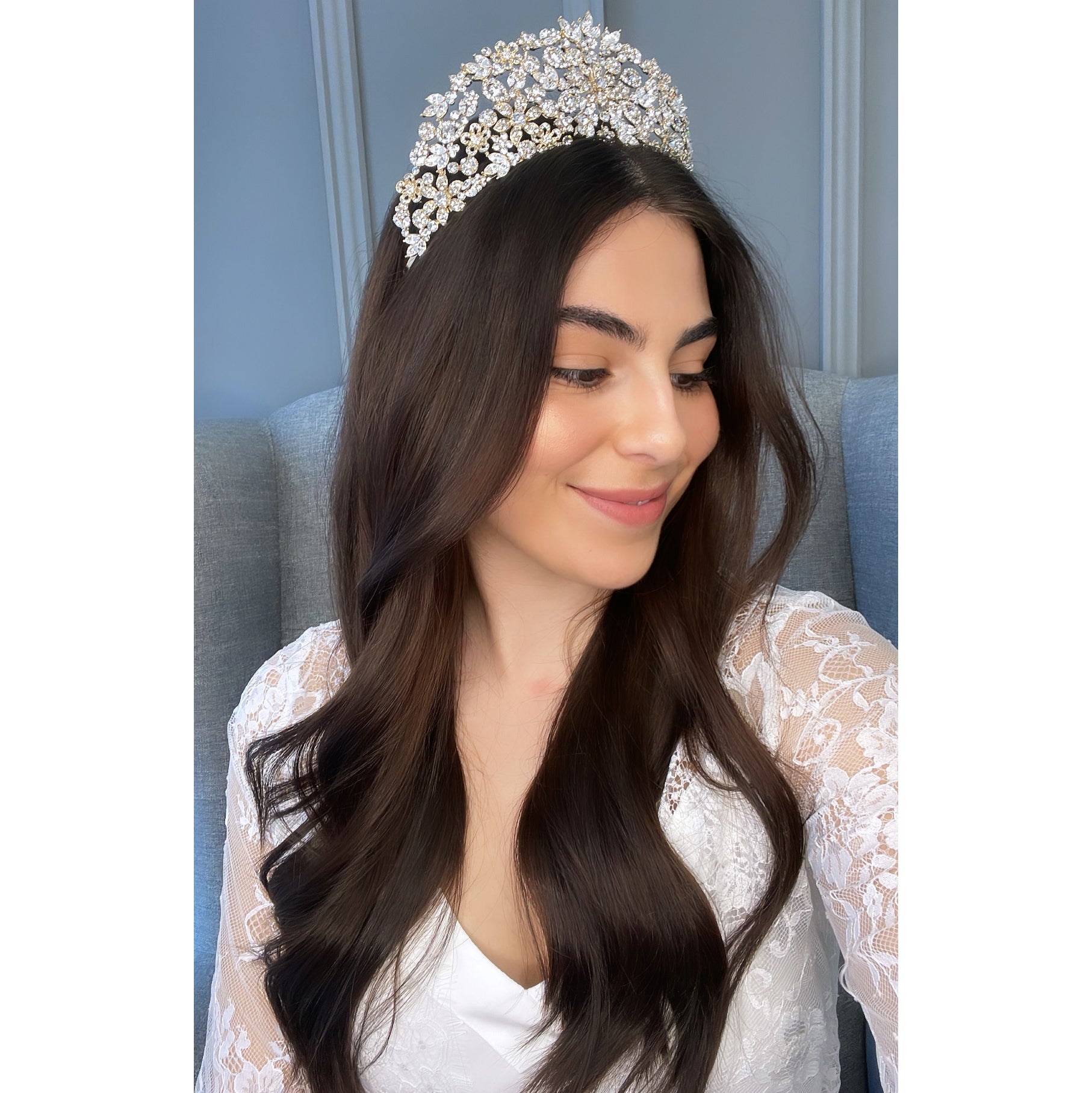 Carlotta Crystal Bridal Crown Hair Accessories - Tiara & Crown