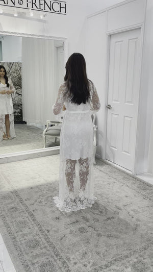 Kristina Bridal Lace Robe Floor Length