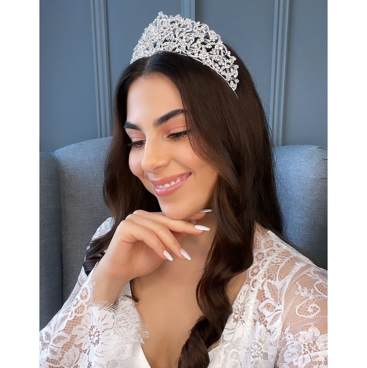 Meridan Crystal Bridal Crown Hair Accessories - Tiara & Crown