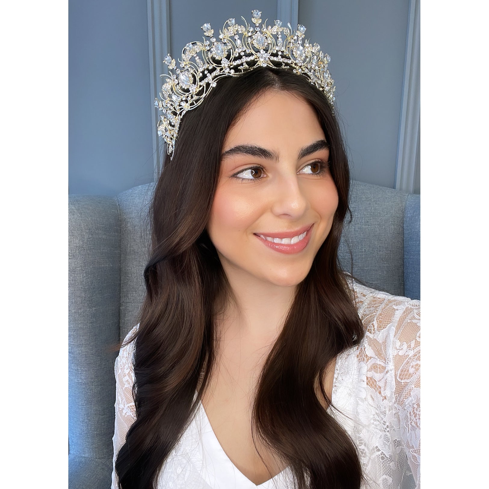 Lila Bridal Crown Hair Accessories - Tiara & Crown    