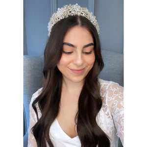Japonica Bridal Crown Hair Accessories - Tiara & Crown  Gold  