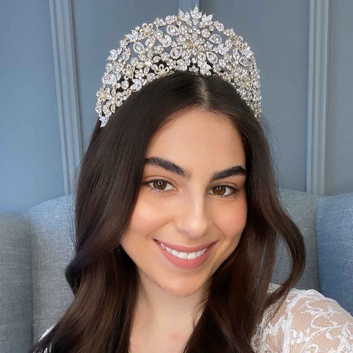 Carlotta Crystal Bridal Crown Hair Accessories - Tiara &amp; Crown