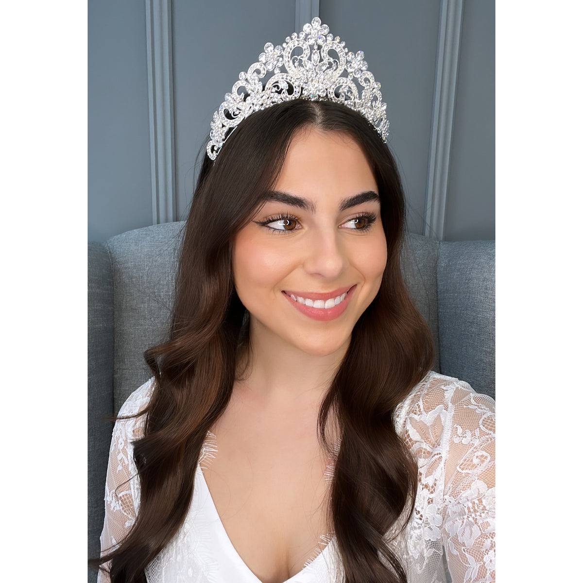 Bellazza Crystal Bridal Crown Hair Accessories - Tiara & Crown