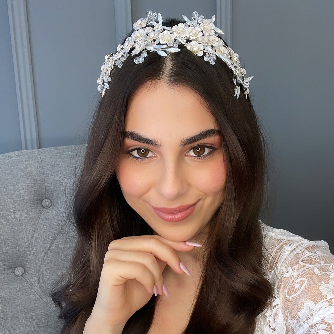 Addilyn Opal Bridal Headband Hair Accessories - Headbands,Tiara