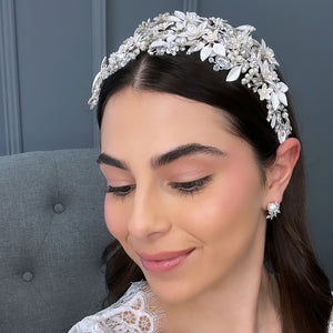 Eleanor Bridal Headpiece Hair Accessories - Headpieces  Silver  