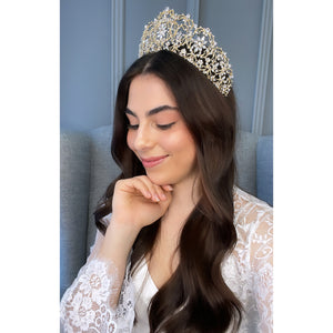 Edith Bridal Crown Hair Accessories - Tiara & Crown    