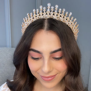 Emaline Bridal Crown Hair Accessories - Tiara & Crown    