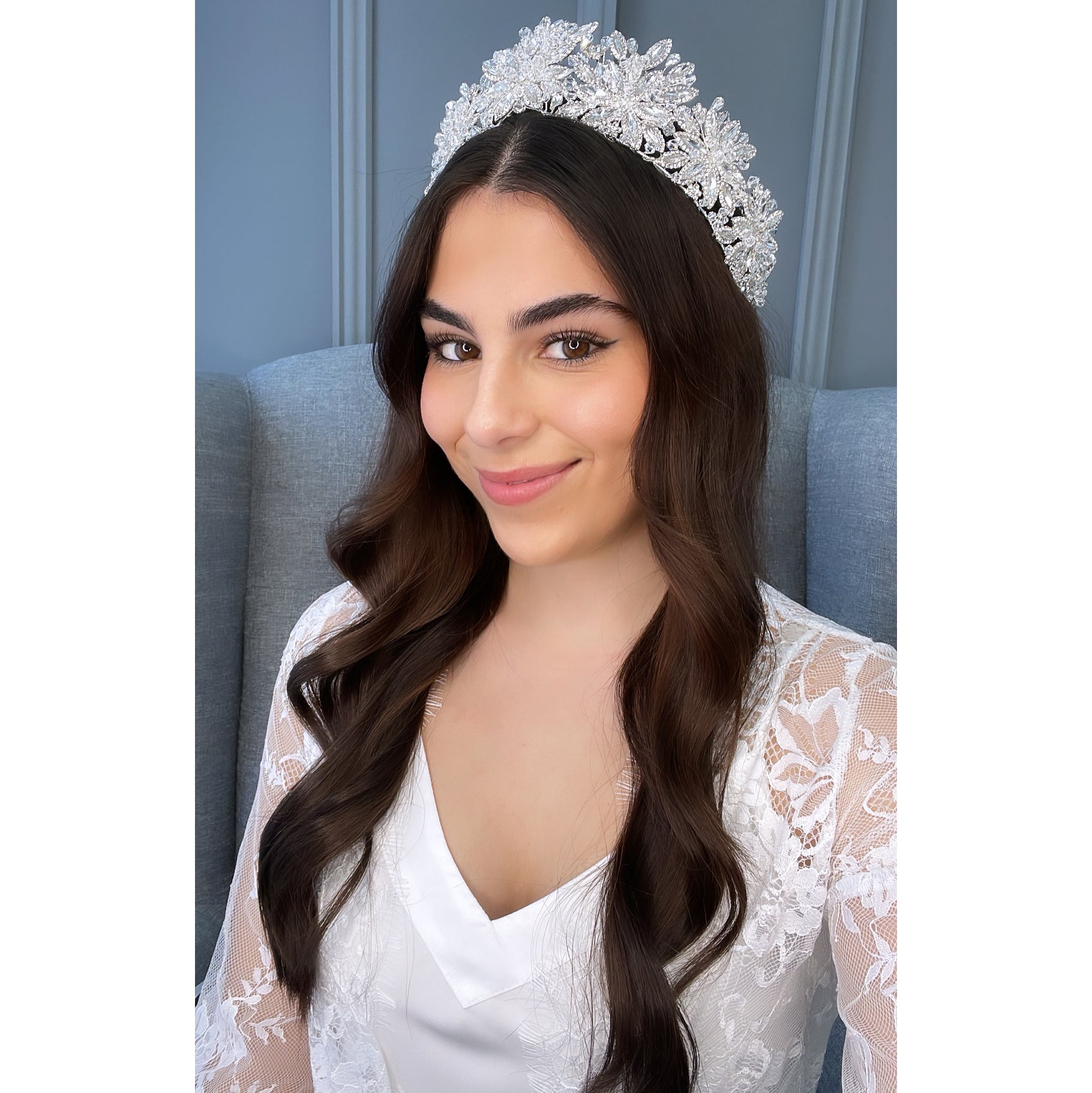 Ottilie Crystal Bridal Crown Hair Accessories - Tiara & Crown