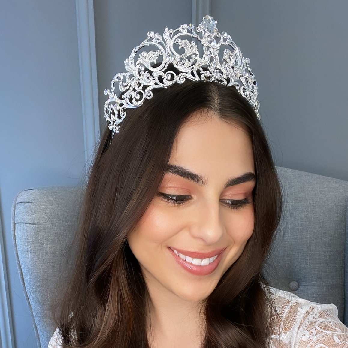 Lardine Crystal Bridal Crown Hair Accessories - Tiara &amp; Crown