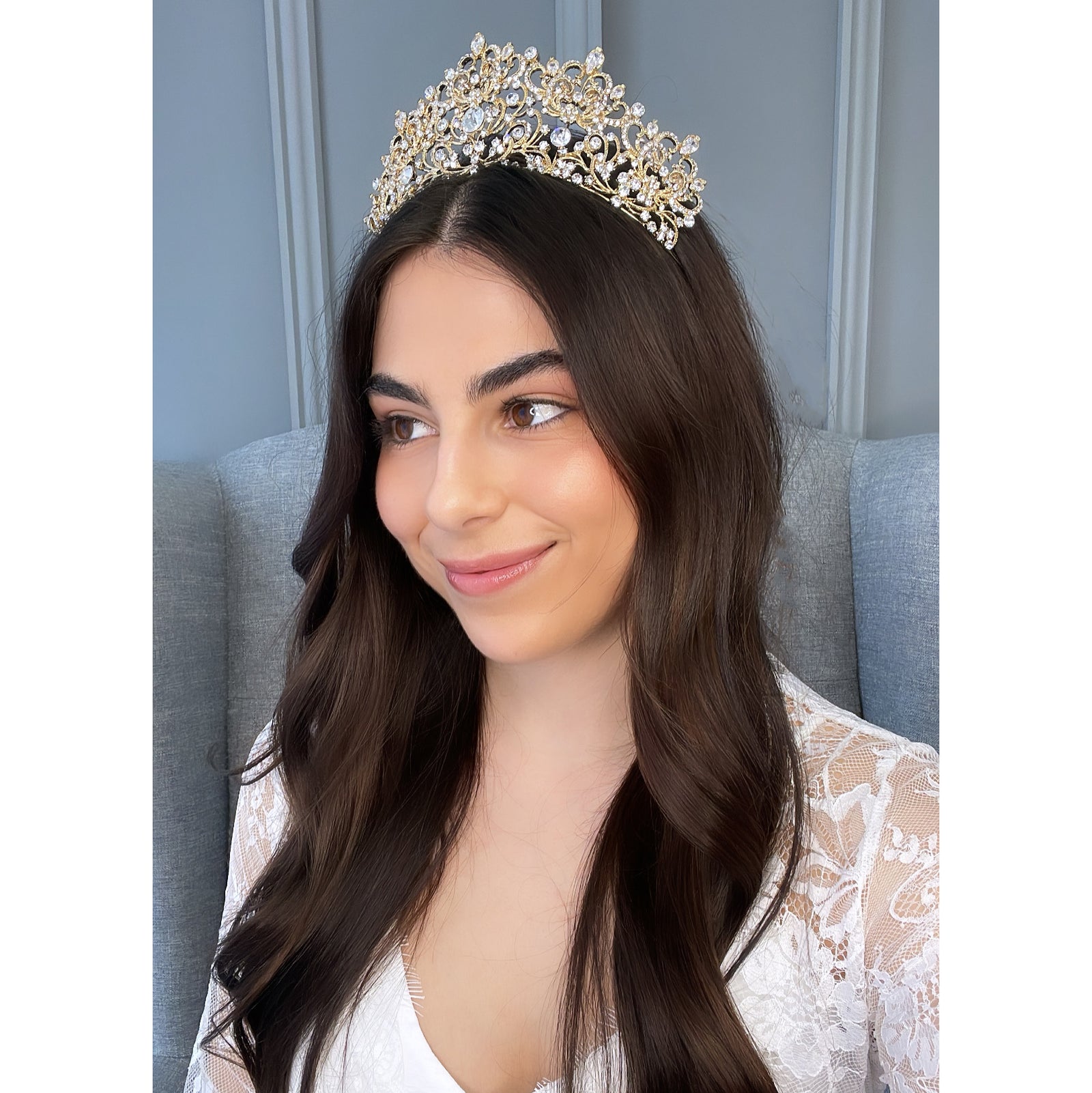 Wren Crystal Bridal Crown Hair Accessories - Tiara & Crown