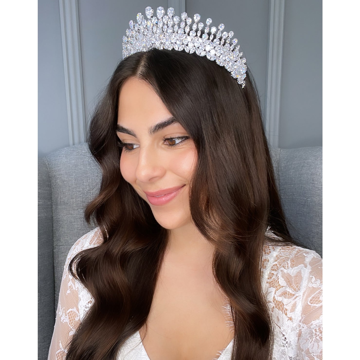 Piper Crystal Bridal Crown Hair Accessories - Tiara & Crown