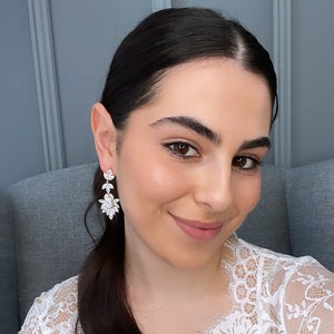 Elle Bridal Earrings - Gold Earrings - Long Drop    