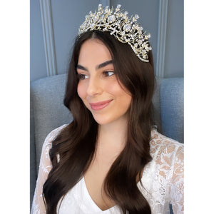 Lila Bridal Crown Hair Accessories - Tiara & Crown    