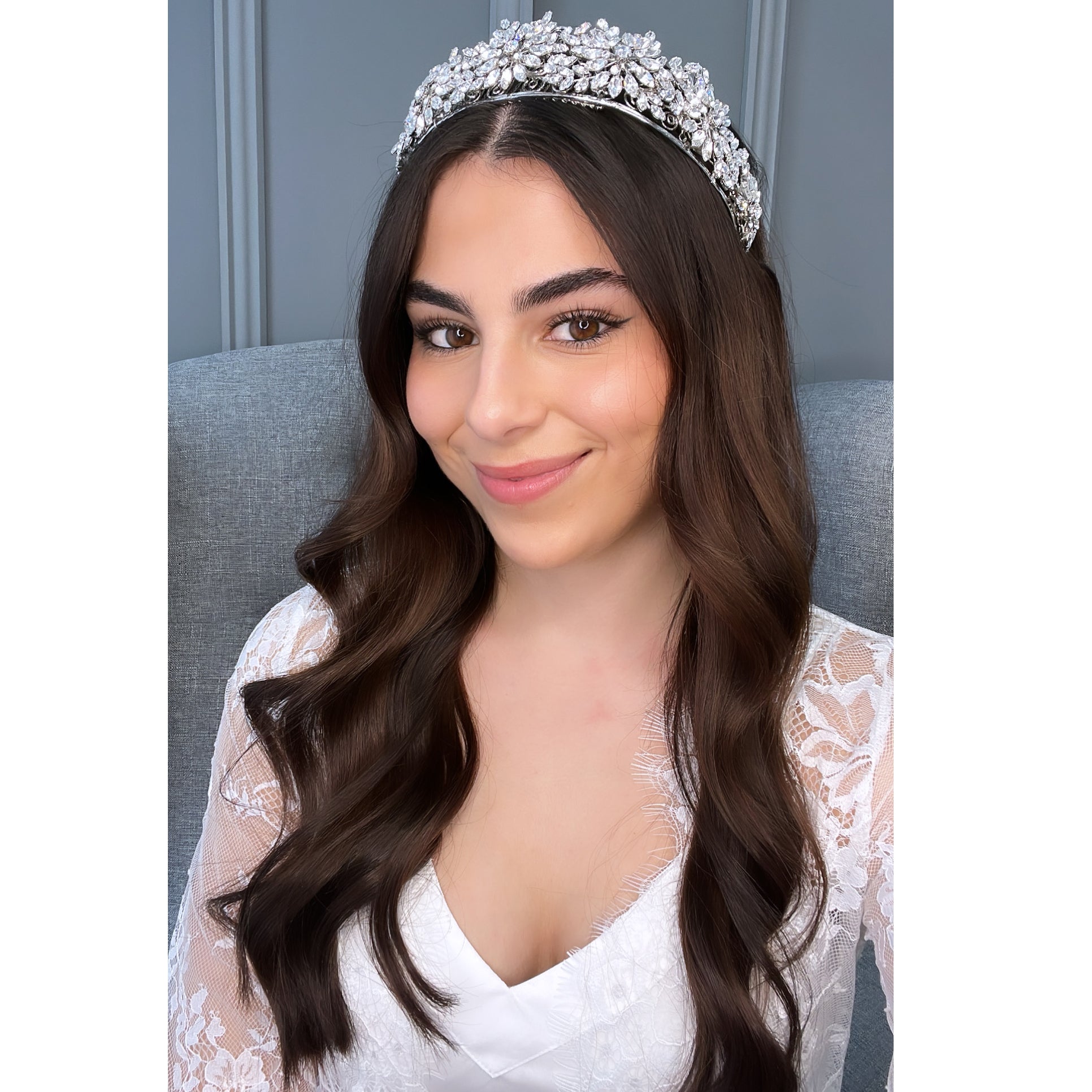 Jasmine Crystal Bridal Tiara Hair Accessories - Tiara & Crown