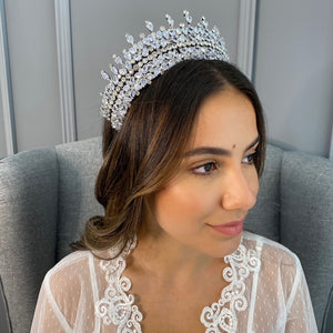 Arabella Bridal Crown Hair Accessories - Tiara & Crown    