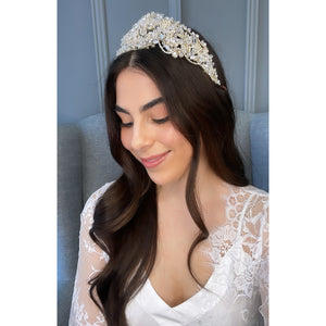 Vivi Bridal Crown Hair Accessories - Tiara & Crown  Gold  