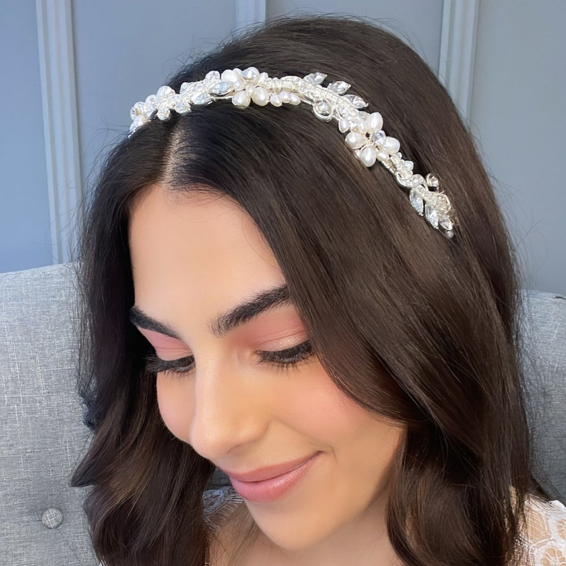Eliza Pearl Bridal Headband Hair Accessories - Headbands,Tiara