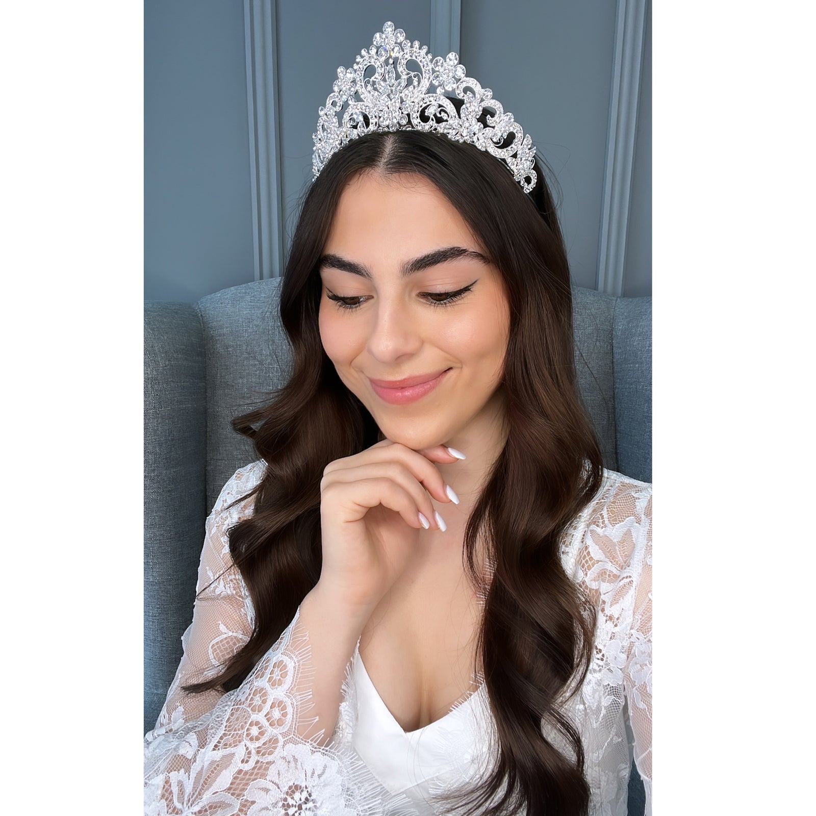 Bellazza Crystal Bridal Crown Hair Accessories - Tiara & Crown