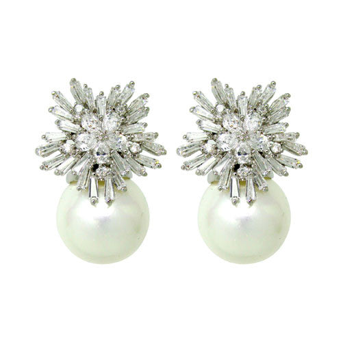 Augustine Pearl Bridal Earrings Earrings - Glamour Stud