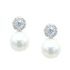 Bastia Pearl Bridal Earrings Earrings - Classic Stud  Silver  