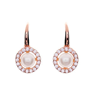 Belina Bridal Earrings (Rose Gold) Earrings - Classic Short Drop    