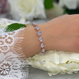 Brooke Bridal Bracelet - Rose Gold Bracelet Wedding    
