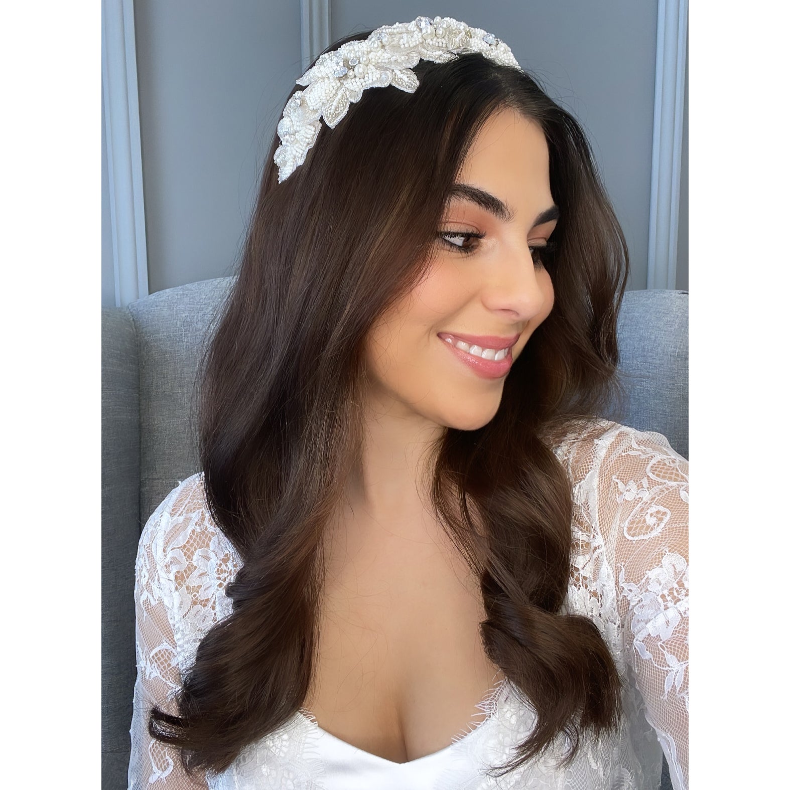 Claretta Bridal Flat Headband Hair Accessories - Headbands,Tiara