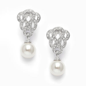 Candice Pearl Bridal Earrings Earrings - Classic Short Drop    