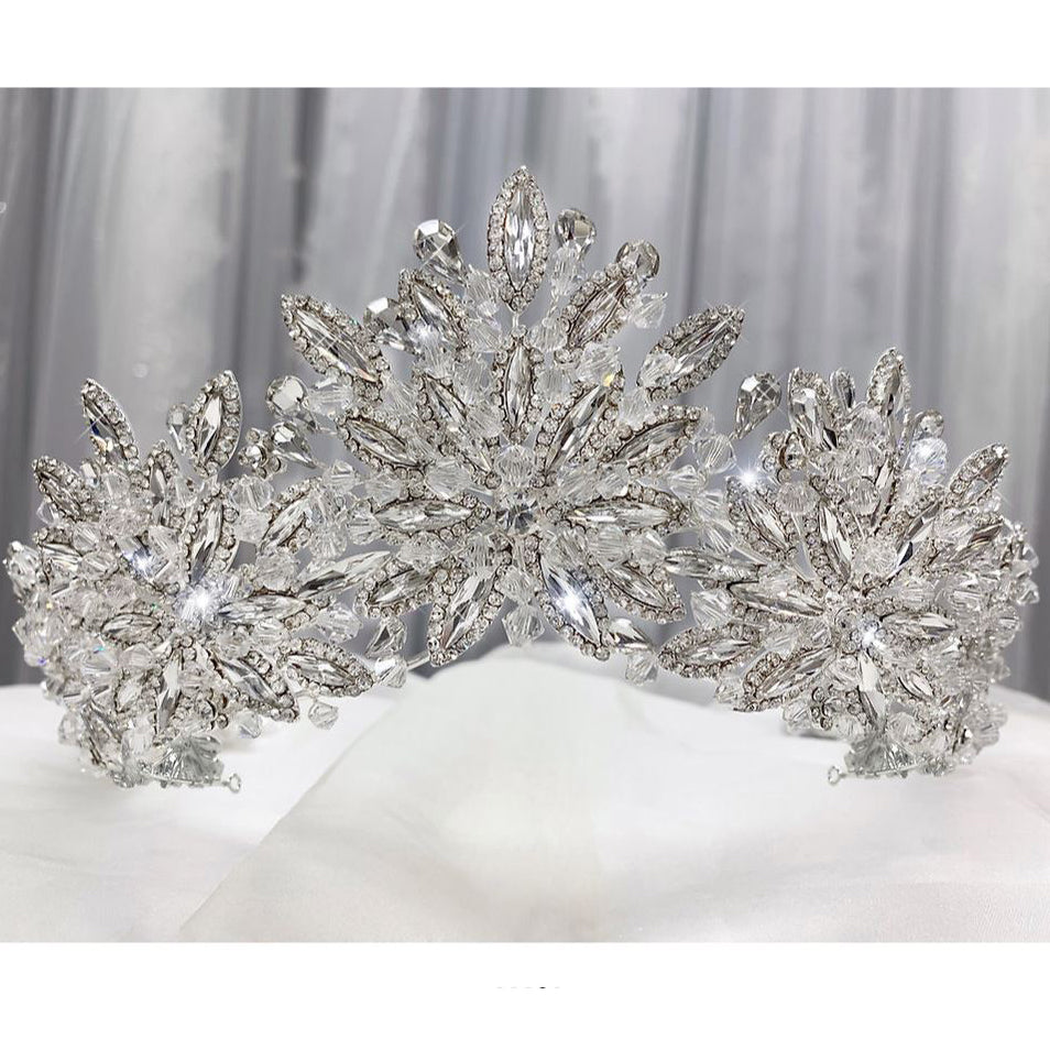 Ottilie Crystal Bridal Crown Hair Accessories - Tiara & Crown