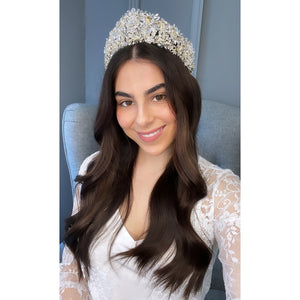 Ayana Bridal Crown Hair Accessories - Tiara & Crown  Gold  