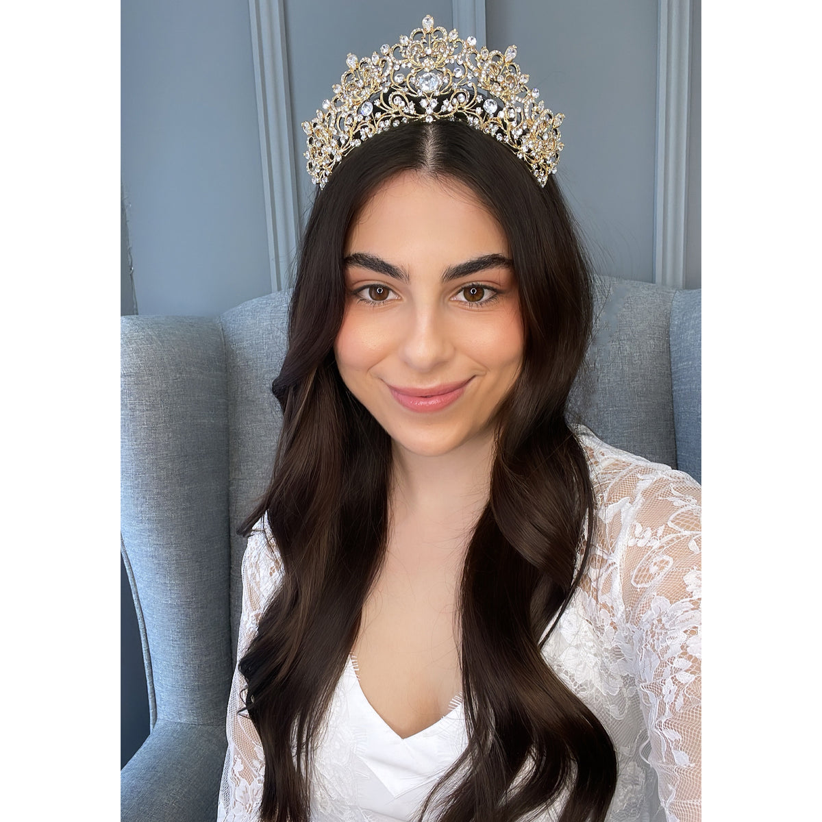 Wren Crystal Bridal Crown Hair Accessories - Tiara &amp; Crown