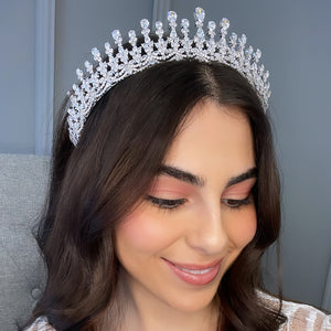 Emaline Bridal Crown Hair Accessories - Tiara & Crown    