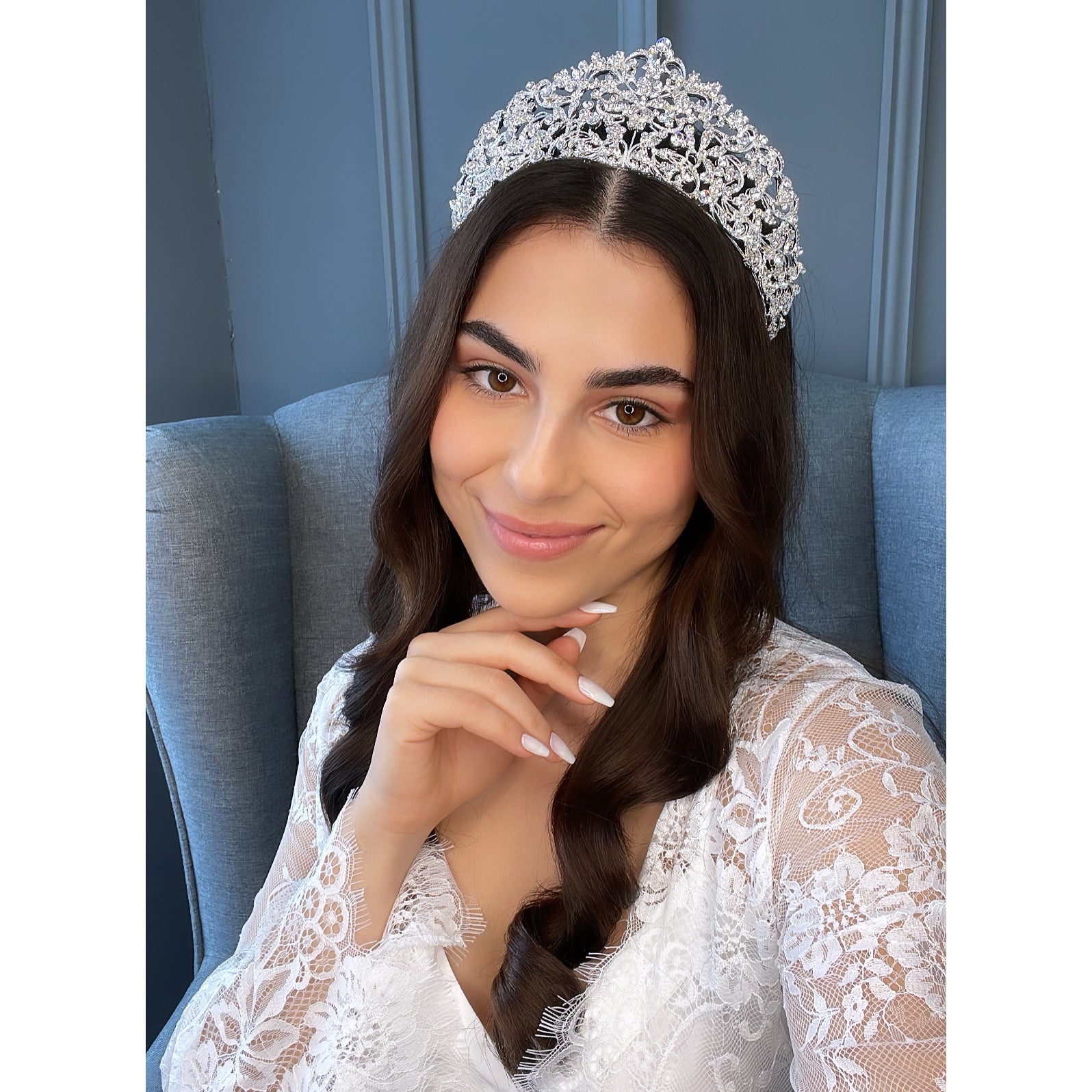 Meridan Crystal Bridal Crown Hair Accessories - Tiara & Crown