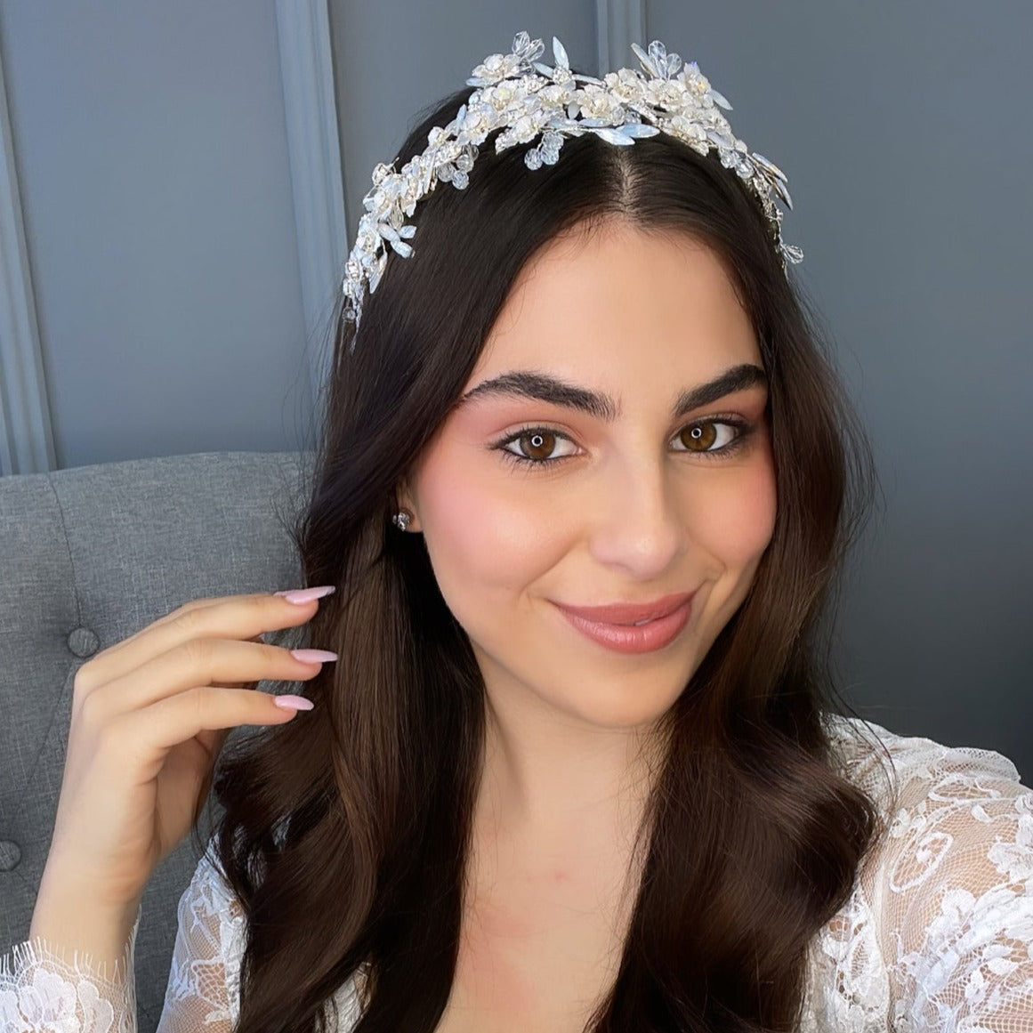 Addilyn Opal Bridal Headband Hair Accessories - Headbands,Tiara