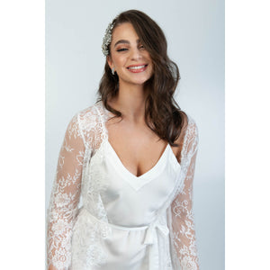Anastasia Bridal Lace Robe with Long Train Bridal Robe - RTW    