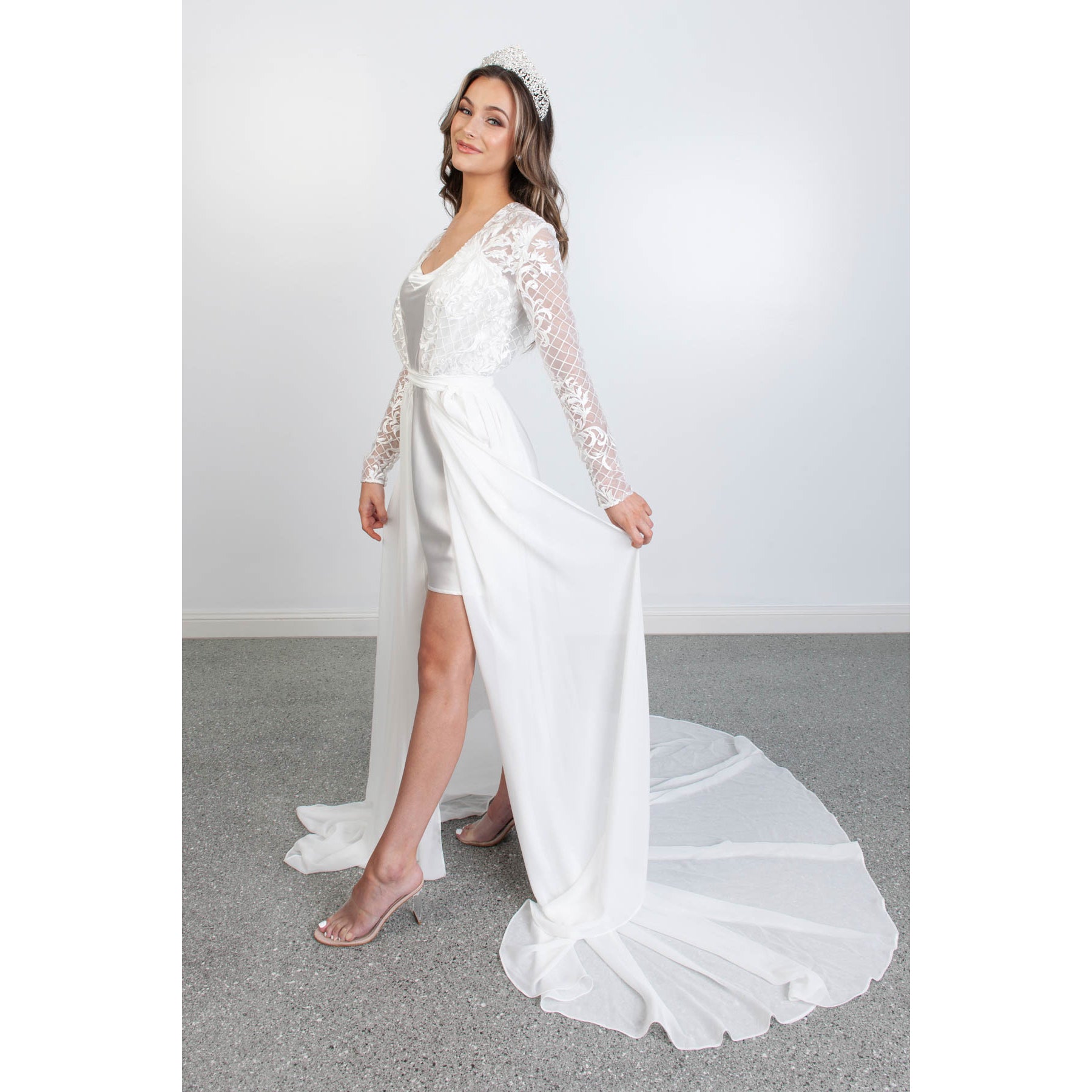 Stella Bridal Luxury Robe (without feather cuff) Bridal Lingerie - Robe    