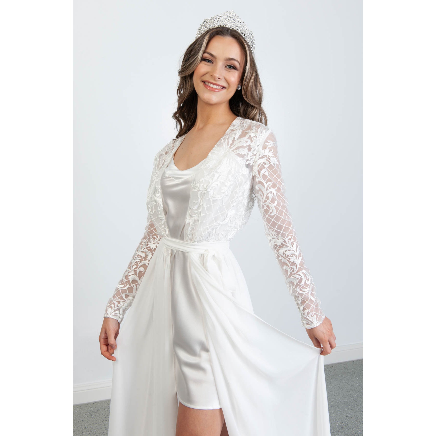 Stella Bridal Luxury Robe (without feather cuff) Bridal Lingerie - Robe    
