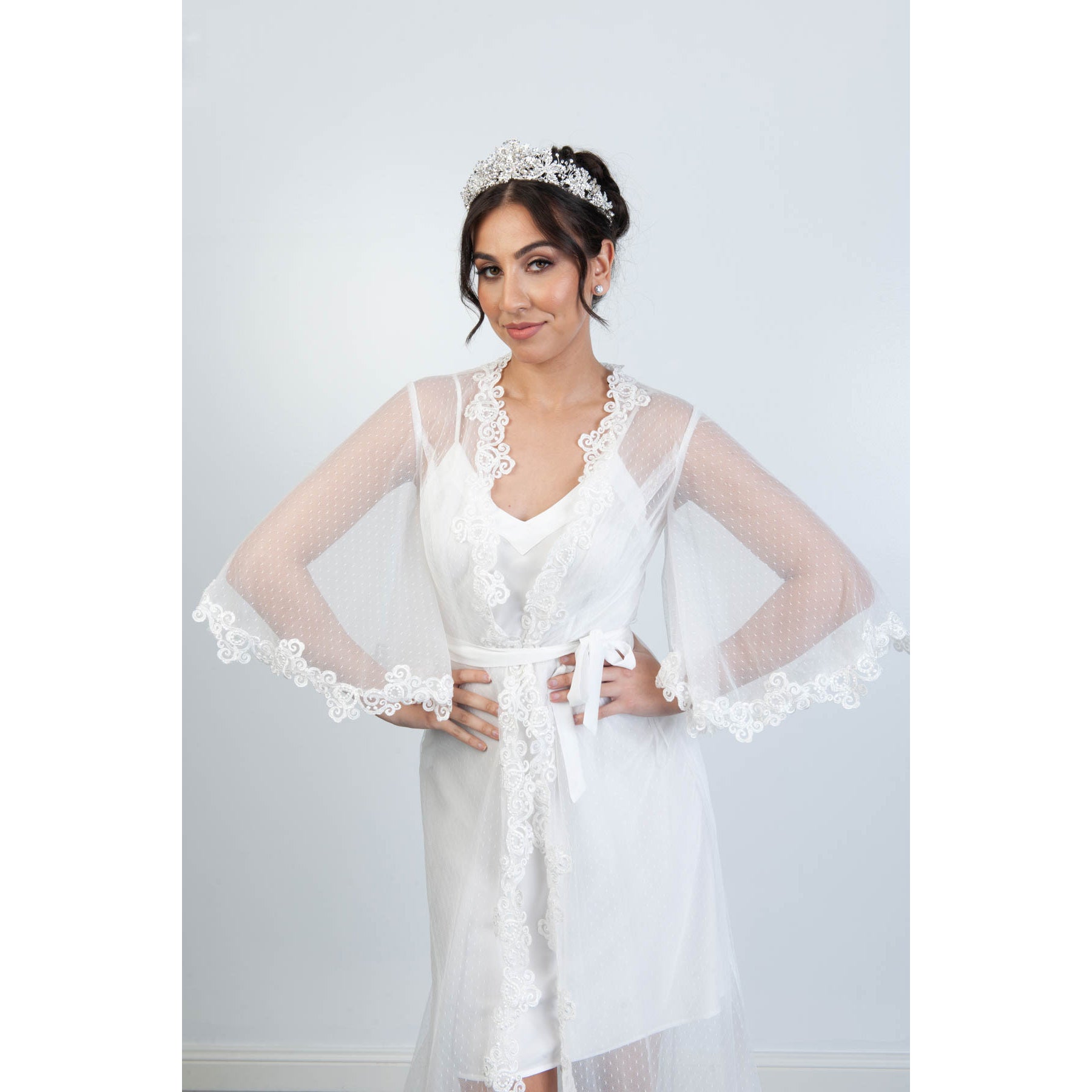 Stephanie Luxury Bridal Robe Bridal Lingerie - Robe