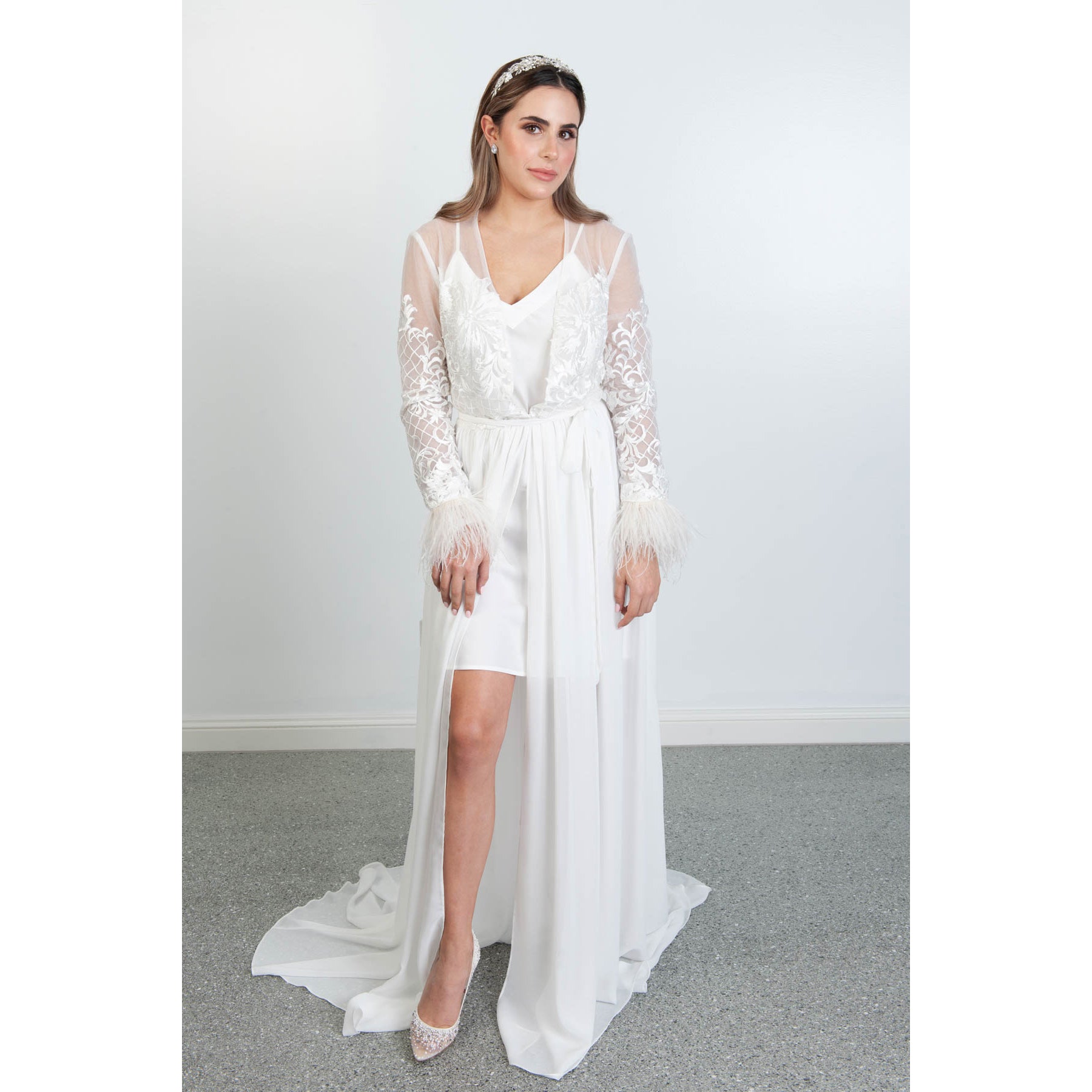 Stella Bridal Luxury Robe With Cuff Bridal Lingerie - Robe