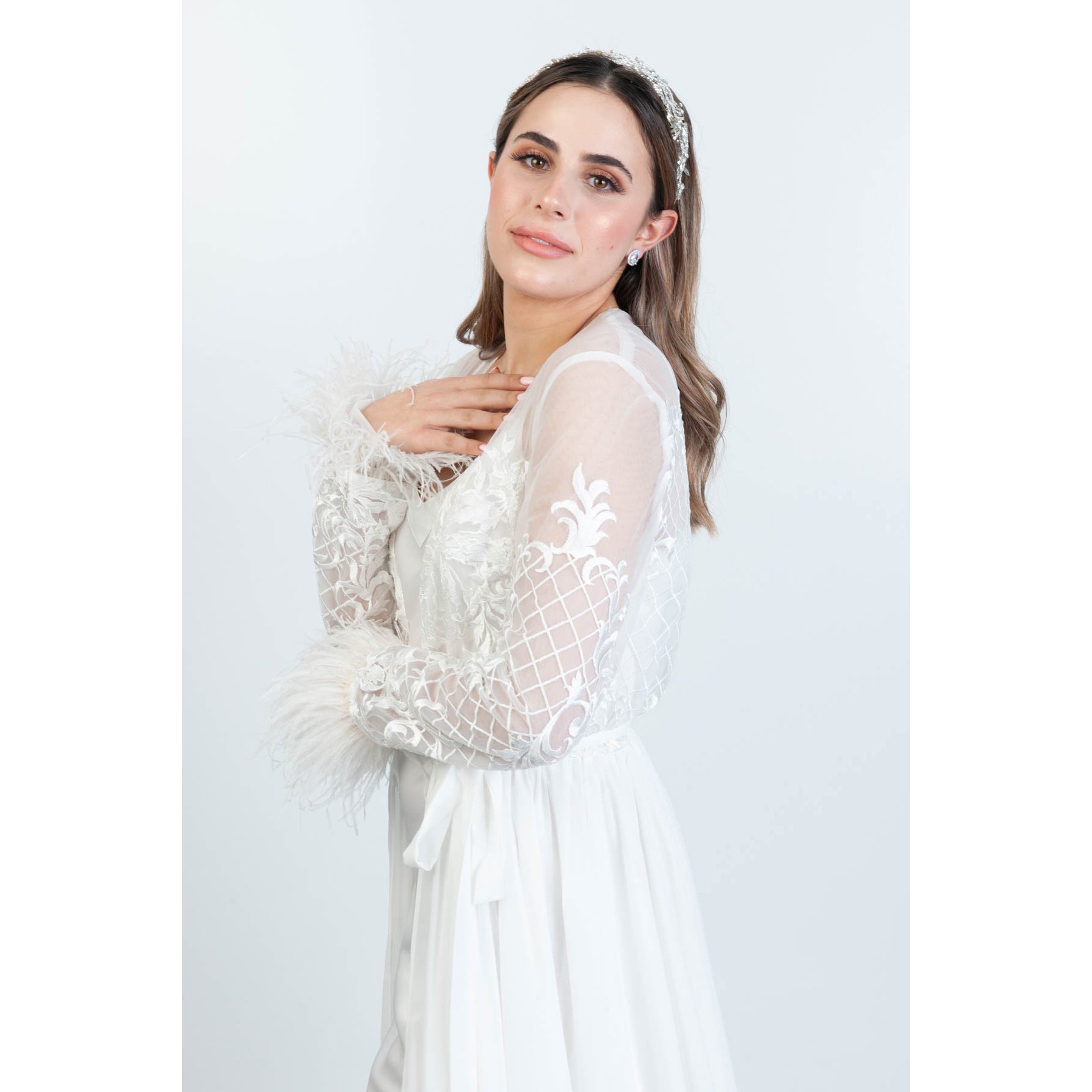 Stella Bridal Luxury Robe With Cuff Bridal Lingerie - Robe